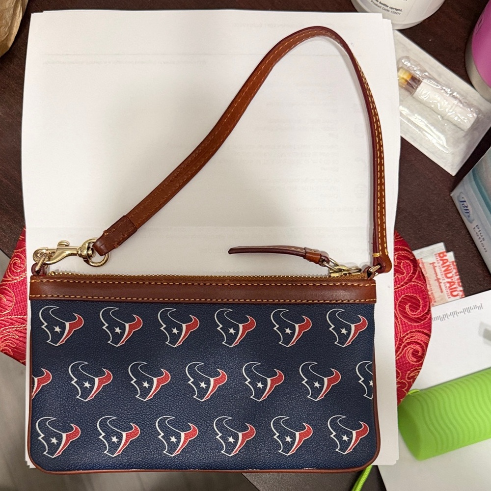 Dooney & Bourke Blue and Red Wristlet - Picture 3 of 5